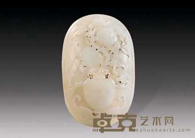清 玉双寿瓦子 长12.5cm
